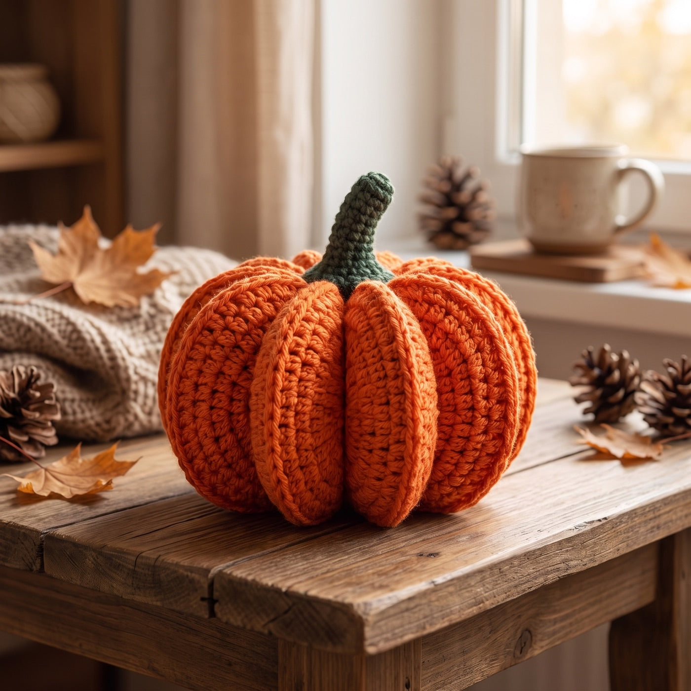Crochet Pumpkin Coaster Set Pattern